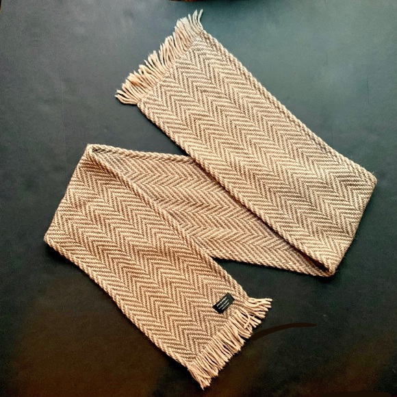 i r i s h :: John Branigan Earthy Irish Long Herringbone Wool Knit Scarf - Picture 3 of 10